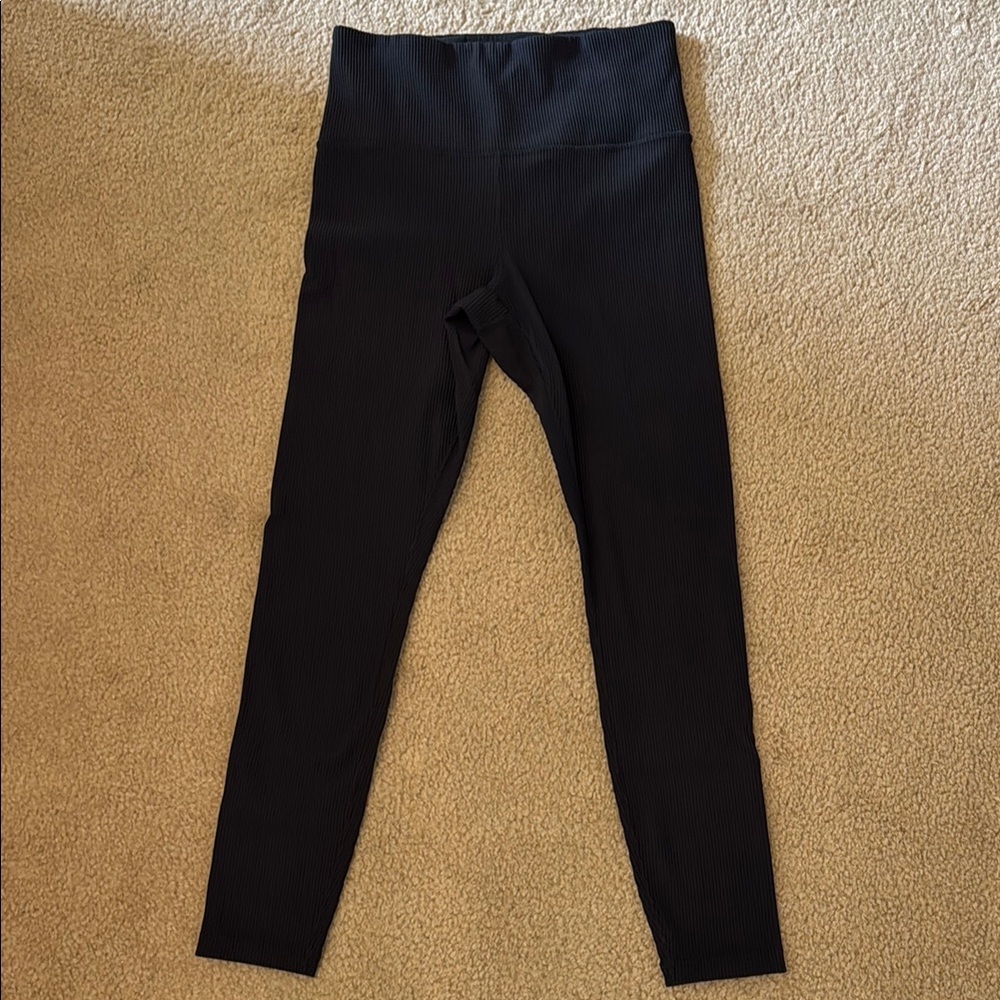 Athleta Black Leggings Streamlined Fit Elastic Waistband